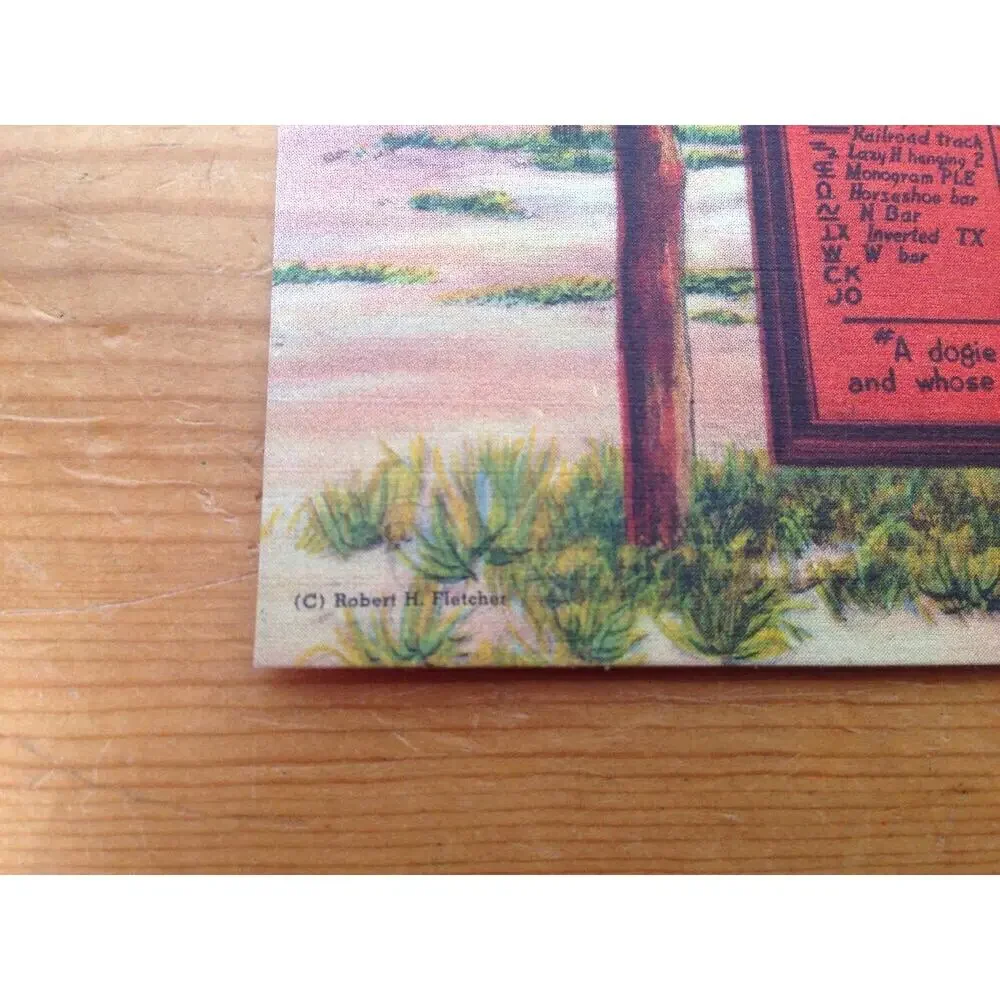 Vintage Montana Cattle Brands Linen Westland Views Color Postcard Unposted